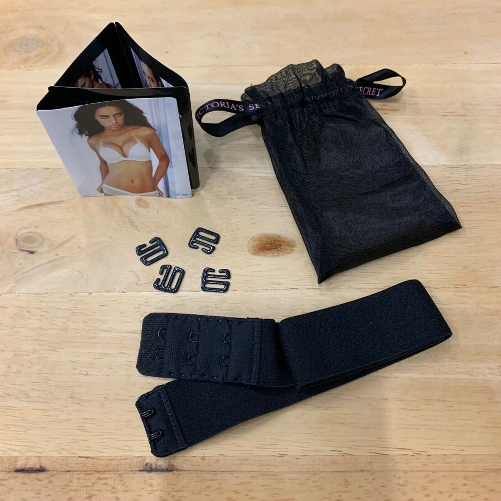Victoria's Secret Black Strap Clips Sliders Hooks